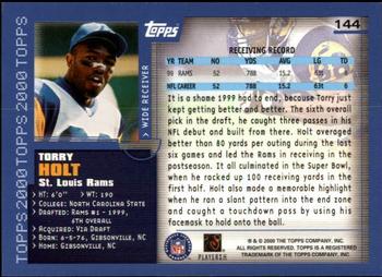 2000 Topps - Topps Collection #144 Torry Holt Back