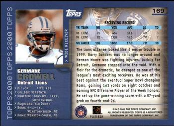2000 Topps - Topps Collection #169 Germane Crowell Back