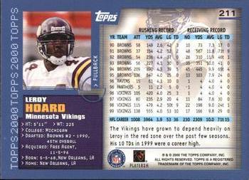 2000 Topps - Topps Collection #211 Leroy Hoard Back