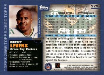 2000 Topps - Topps Collection #229 Dorsey Levens Back