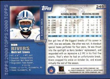 2000 Topps - Topps Collection #245 Ron Rivers Back