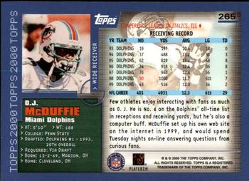 2000 Topps - Topps Collection #265 O.J. McDuffie Back