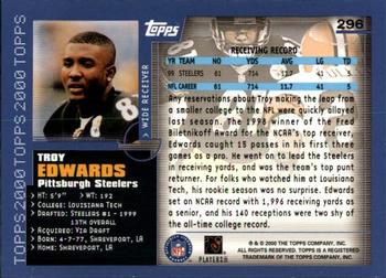 2000 Topps - Topps Collection #296 Troy Edwards Back