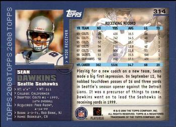 2000 Topps - Topps Collection #314 Sean Dawkins Back