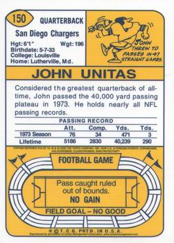 2000 Topps - Johnny Unitas Reprints Chrome #R18 Johnny Unitas Back