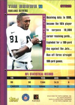 2000 Topps - Own the Game #OTG18 Tim Brown Back