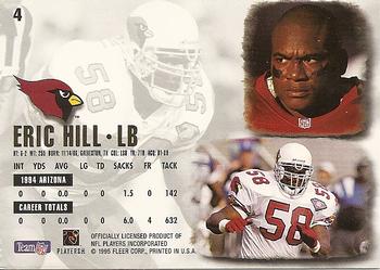 1995 Ultra #4 Eric Hill Back