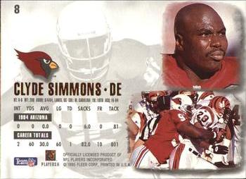 1995 Ultra #8 Clyde Simmons Back