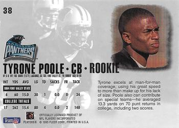 1995 Ultra #38 Tyrone Poole Back