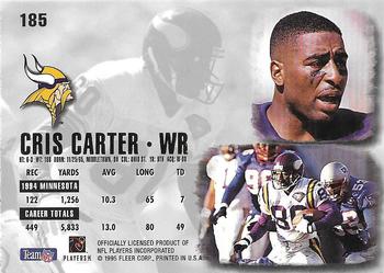 1995 Ultra #185 Cris Carter Back