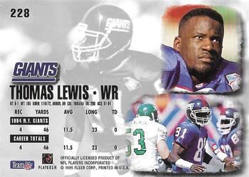 1995 Ultra #228 Thomas Lewis Back