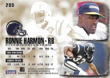1995 Ultra #285 Ronnie Harmon Back