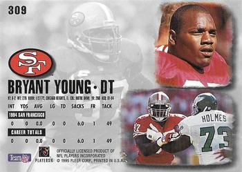 1995 Ultra #309 Bryant Young Back
