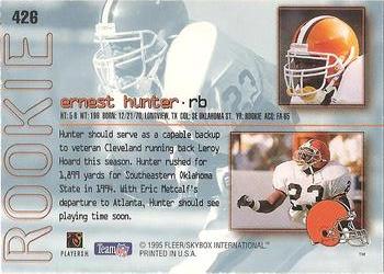 1995 Ultra #426 Earnest Hunter Back