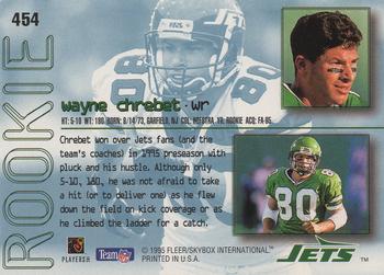 1995 Ultra #454 Wayne Chrebet Back