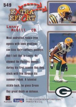 1995 Ultra #549 Lenny McGill Back