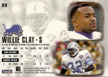 1995 Ultra #99 Willie Clay Back