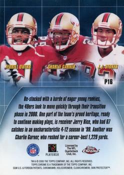 2000 Topps Chrome - Preseason Picks #P16 Jerry Rice / Terrell Owens / Charlie Garner / J.J. Stokes Back