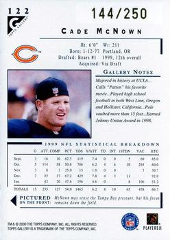 2000 Topps Gallery - Player's Private Issue #122 Cade McNown Back