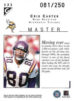 2000 Topps Gallery - Player's Private Issue #132 Cris Carter Back
