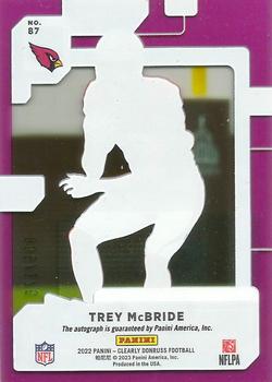 2022 Clearly Donruss - Rated Rookie Autographs Purple #87 Trey McBride Back