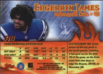 2000 Topps Gold Label - After Burners #A6 Edgerrin James Back