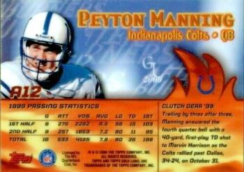 2000 Topps Gold Label - After Burners #A12 Peyton Manning Back