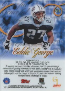 2000 Topps Gold Label - Graceful Giants #G1 Eddie George Back