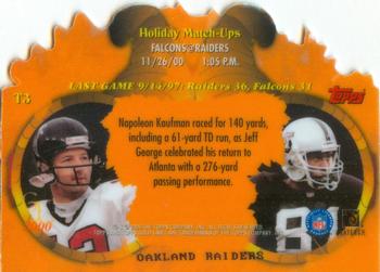 2000 Topps Gold Label - Holiday Match-Ups Fall #T3 Chris Chandler / Tim Brown Back