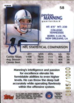 2000 Topps Gold Label - Premium #58 Peyton Manning Back