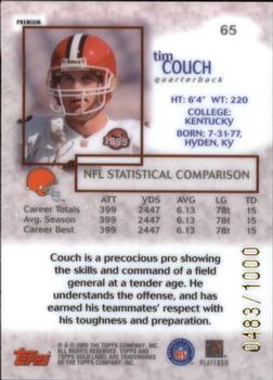 2000 Topps Gold Label - Premium #65 Tim Couch Back