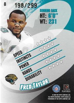 2000 Topps Stars - Green #8 Fred Taylor Back