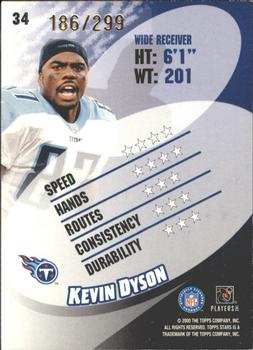 2000 Topps Stars - Green #34 Kevin Dyson Back