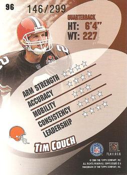 2000 Topps Stars - Green #96 Tim Couch Back