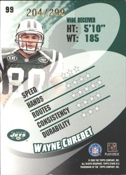 2000 Topps Stars - Green #99 Wayne Chrebet Back