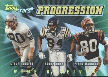 2000 Topps Stars - Progression #P4 Steve Largent / Randy Moss / Peter Warrick Front
