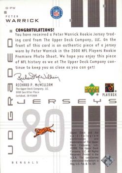 2000 UD Graded - Jerseys #G-PW Peter Warrick Back