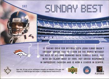 2000 UD Ionix - Sunday Best #SB2 Brian Griese Back
