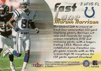 2000 Ultra - Fast Lane #3 FL Marvin Harrison Back