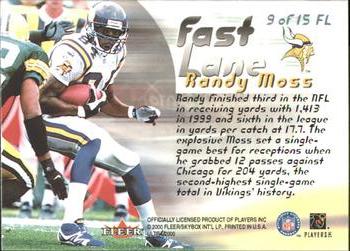 2000 Ultra - Fast Lane #9 FL Randy Moss Back