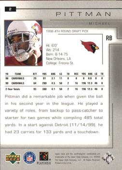 2000 Upper Deck - UD Exclusives Silver #2 Michael Pittman Back