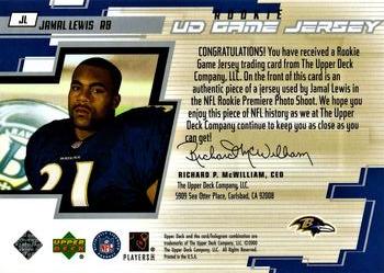 2000 Upper Deck - UD Game Jerseys #JL Jamal Lewis Back