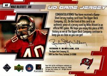 2000 Upper Deck - UD Game Jerseys #MA Mike Alstott Back
