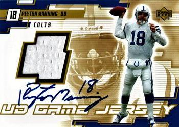 2000 Upper Deck - UD Game Jersey Autographed Gold #PM-A Peyton Manning Front