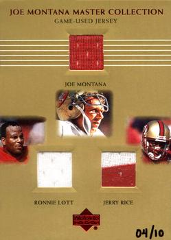 2000 Upper Deck Montana Master Collection - Mystery Inserts #MRL3 Ronnie Lott / Joe Montana / Jerry Rice Front