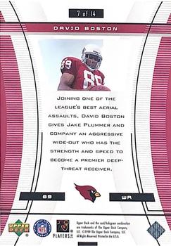 2000 Upper Deck Black Diamond Super Bowl XXXIV Card Show #7 David Boston Back