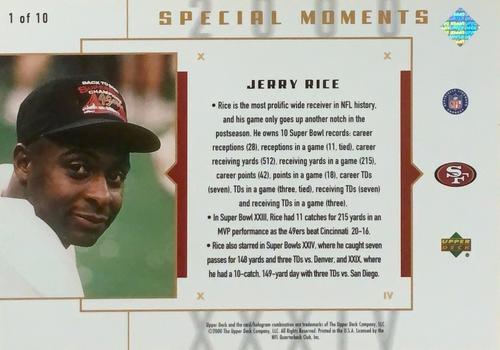 2000 Upper Deck Super Bowl XXXIV Special Moments 3x5 #1 Jerry Rice Back