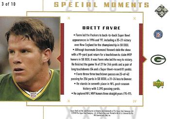 2000 Upper Deck Super Bowl XXXIV Special Moments 3x5 #3 Brett Favre Back