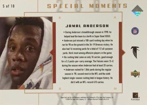 2000 Upper Deck Super Bowl XXXIV Special Moments 3x5 #5 Jamal Anderson Back