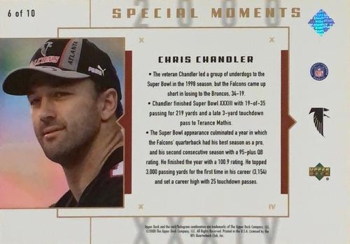 2000 Upper Deck Super Bowl XXXIV Special Moments 3x5 #6 Chris Chandler Back